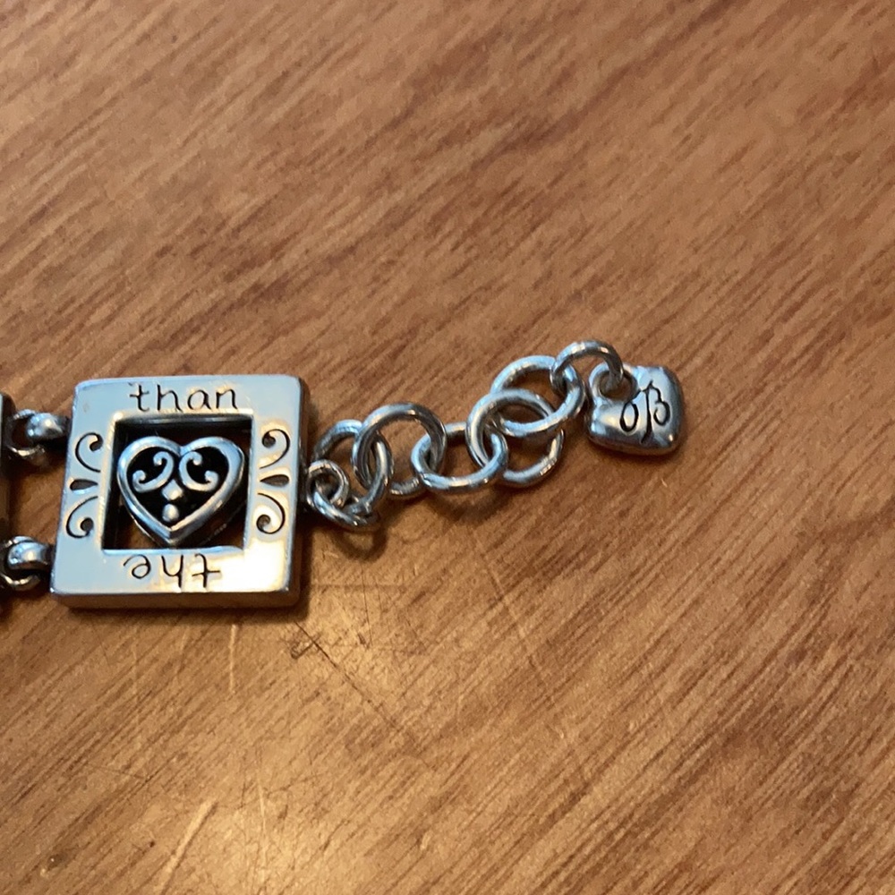 EUC Brighton Go Red for Women bracelet. Small silver tiles, ea w/a heart. - Picture 3 of 11